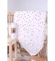 Babyhola Müslin Örtü 80x80cm Benek Desen Organik Hediyelik Emzirme Alt Açma Yenidoğan Puset Örtüsü
