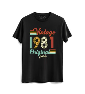 Vintage 1981 Original Parts Siyah Tshirt