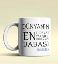 Kişiye Özel Dünyanın En En En Babası Tasarımlı Beyaz Kupa Bardak