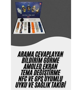 Akıllı Saat Çoklu Kordon Seçenekli Dokunmatik Ekran Nabız Sensörlü
