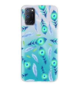 PrintiFy Oppo A92  ile Uyumlu 1mm Slim Fit Nazar Boncuğu 3 Baskılı Şeffaf  Kılıf