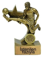 Futbolcu figürlü ödül heykeli (istenilen yazıyla)