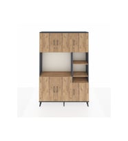 Arges Dolap 10 Raflı 6 Kapaklı 132x30x195 Antrasit-Çam/Çam