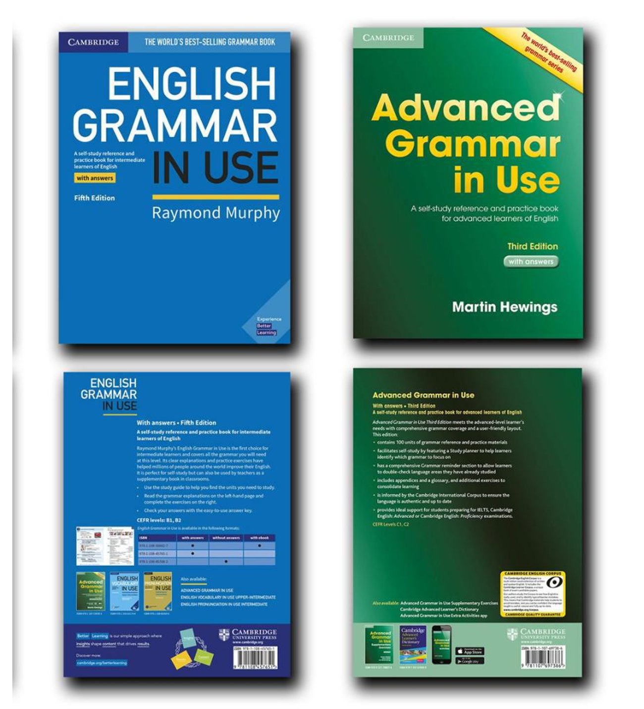English Grammar in Use 5th + Advanced Grammar in Use with 2 CD