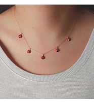 Gümüş Rose Uğur Böceği Şans Kadın Kolye