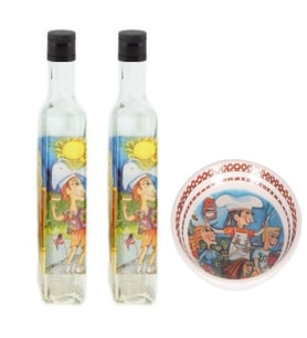 BARBEKÜ PARTİSİ YAĞDANLIK TABAK SET,2 ADET YAĞ ŞİŞESİ 1 ADET TABAK