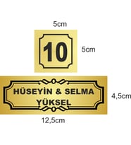 Kapı İsimliği Klasik Ev Dış Kapı İsimliği Çelik Kapı İsimliği Gold02