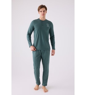 Arnetta 3130 Erkek Düğmeli Uzun Kol Pijama Takım