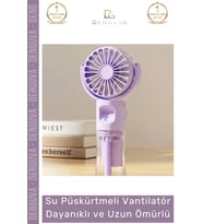 l Taşınabilir 3 Kademeli 1200 mAh Uyumlu Usb Şarjlı Su Hazneli Püskürtmeli Mini Klima Vantilatör