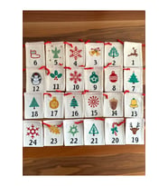 Benzersiz El Boyalı Advent Takvimi Pamuklu Bağcıklı Çantalar