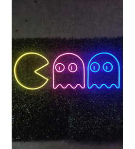 Pacman Neon Led tabela dekoratif aydınlatma(80x30cm)