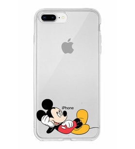Apple iPhone 8 Plus Uyumlu Kapak Mickey Mouse Tasarımlı Şeffaf Silikon Kılıf