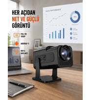Taşınabilir Full Hd Projektör - 1 Gb Ram, 8 Gb Hafıza Yeni Nesil