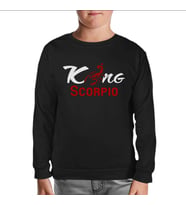 Burç - Scorpio King Siyah Çocuk Sweatshirt