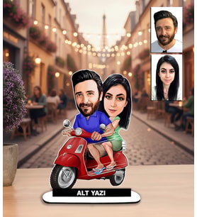 Kisiye Özel Karikatür motorlu ÇİFT, sevgili Biblo