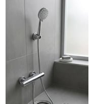 Krem Duş Başlığı Seti 4 Kademeli El Duşu Spiral Hortumlu Banyo Seti