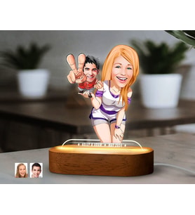 BK Gift Kişiye Özel Sevgili Karikatürlü Dekoratif 3D Biblo LED Işıklı Gece Lambası-18, Sevgiliye Hediye, Yıl Dönümü Hediyesi