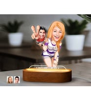BK Gift Kişiye Özel Sevgili Karikatürlü Dekoratif 3D Biblo LED Işıklı Gece Lambası-18, Sevgiliye Hediye, Yıl Dönümü Hediyesi