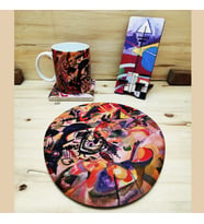 Wassily Kandinsky Set 6 - Kupa-Doğal Taş Bardak Altlığı-Mousepad-MDF Telefon Standı