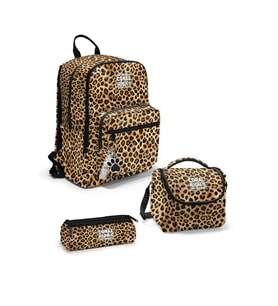 Coral High Kahverengi Leopar Desenli 3'lü Okul Çanta Seti SET0123681 - Kız (Çok Renkli)