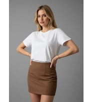 26047 %100 Pamuk Kadın Bisiklet Yaka Taş İşleme Oversize Penye Bluz