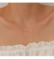 Kişiye Özel 925 Ayar Gümüş Tasarım Sallantılı Yıldız İsim Kolye (Gold)