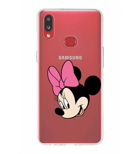 Samsung Galaxy A10s  Kapak Minnie Mouse Tasarımlı Şeffaf Silikon Kılıf