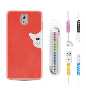 Samsung Note 3 4 5 8 9 20 Ultra 10 Lite Kılıf Kablo Koruma Spiral Silikon Kedoş 1735