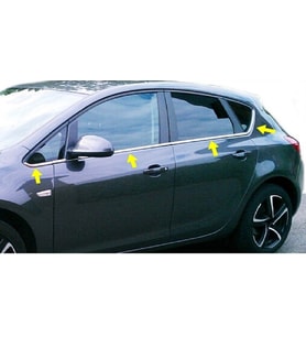 Opel Astra J Krom Cam Çıtası 8 Parça P.Çelik (2010-2014) HB