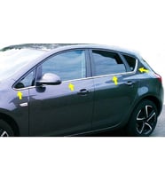 Opel Astra J Krom Cam Çıtası 8 Parça P.Çelik (2010-2014) HB