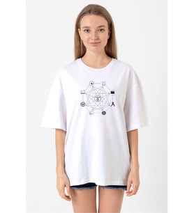 Sense8 Sensates Cluster Beyaz Kadın Oversize Tshirt