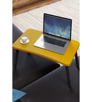 Laptop Sehpası Katlanabilir Yatak Koltuk Üstü Kahvaltı Bilgisayar Sehpası (Sarı)