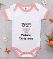 BK Kids Kişiye Özel Pembe Bebek Body Zıbın - Model 101