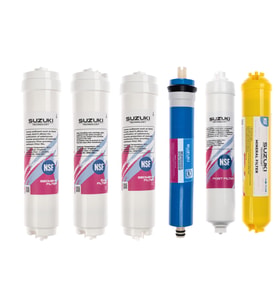 12 İnç Kapalı Kasa Su Arıtma Cihazı Tam Set (6 Filtre) Mineral Filtre İlaveli (Beyaz - Antrasit)