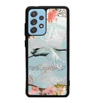 Samsung A52 Uyumlu Suluboya İsimli Leylek Tasarımlı Glossy Telefon Kılıfı