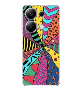 PrintiFy Xiaomi Redmi Note 13 Pro 4G ile Uyumlu Retro Color 4  Kamera Korumalı Şeffaf  Kılıf