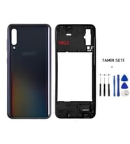 Samsung Galaxy A50 - SM-A505F FULL Kasa Arka Kapak Takım SİYAH - TAMİR SETİ