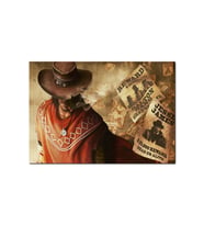 Ahşap Tablo Batıdaki En Hızlı Kovboy Görseli (50x70 Cm Boyut)