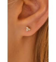 MOOM MÜCEVHERAT 14 Ayar Altın Tragus Küpe Tria Vidalı