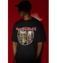 Tasarım Iron Maiden Rock Metal Müzik Grubu Baskılı Unisex Oversize Tişört