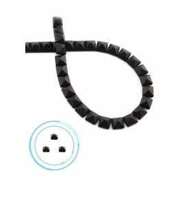 Hematit Doğal Taş Mat Siyah Kare Kesim Çift Delik 6x6mm Dizi [AA]