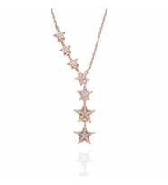 Gümüş Rose Kayan Yıldızlar Bayan Kolye SL1506