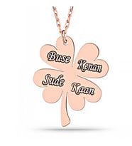 Gümüş Rose Dört Yaprak İsimli Yonca Bayan kolye