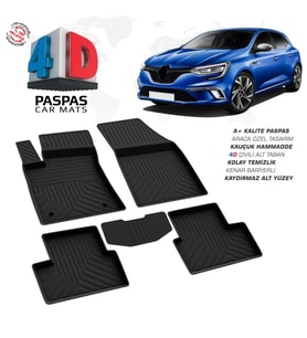 Renault Megane 4 HB 4D Araca Özel Havuzlu Kauçuk Paspas 2016 ve Üzeri