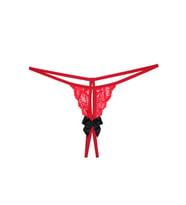 Liona Kadın Fantazi İç Giyim Dantel Kırmızı G-String  İç Çamaşırı