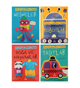 FLOKİ ÇOCUK Kutu Kutu Boya Resmi Tamamla Robotlar-Nesneler-Taşıtlar-Doğa ve Hayvanlar 4 Kitap Set