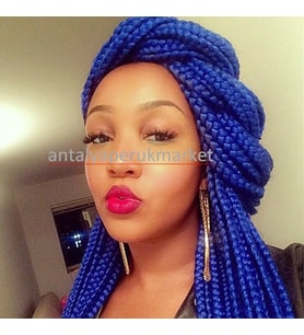 Afrika Örgüsü ve Rasta için Sentetik Saç 165 GR PARLAMEN MAVİ BLUE