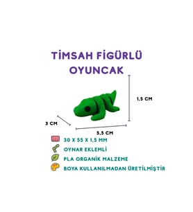 Timsah Figür - 3D Sevimli Su Canlısı Oyuncağı