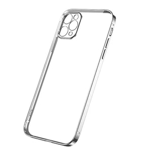 ALLY İPhone 12 Pro 6.1 Metal Görünümlü Darbeye Dayanıklı Silikon Kılıf-(577 - ETC5949-7022 (Gümüş)