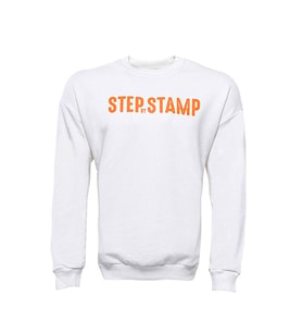 Yazı Baskılı Bisiklet Yaka Beyaz Sweatshirt - Wessi